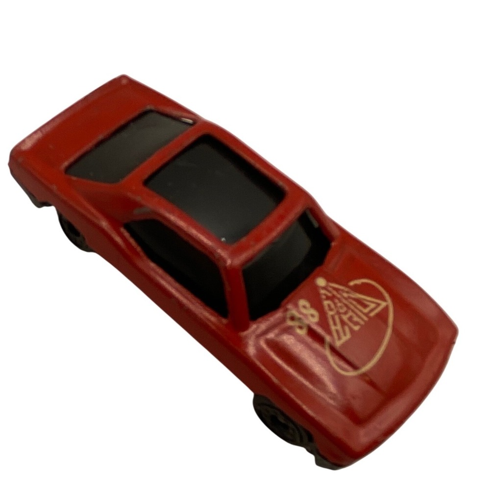 Vintage Red Diecast Toy Car Coupe Gold 88 Graphic Muscle Car Racing Collectible